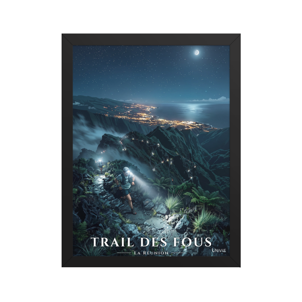 Poster Trail des Fous Grand Départ Noir 30 × 40 cm