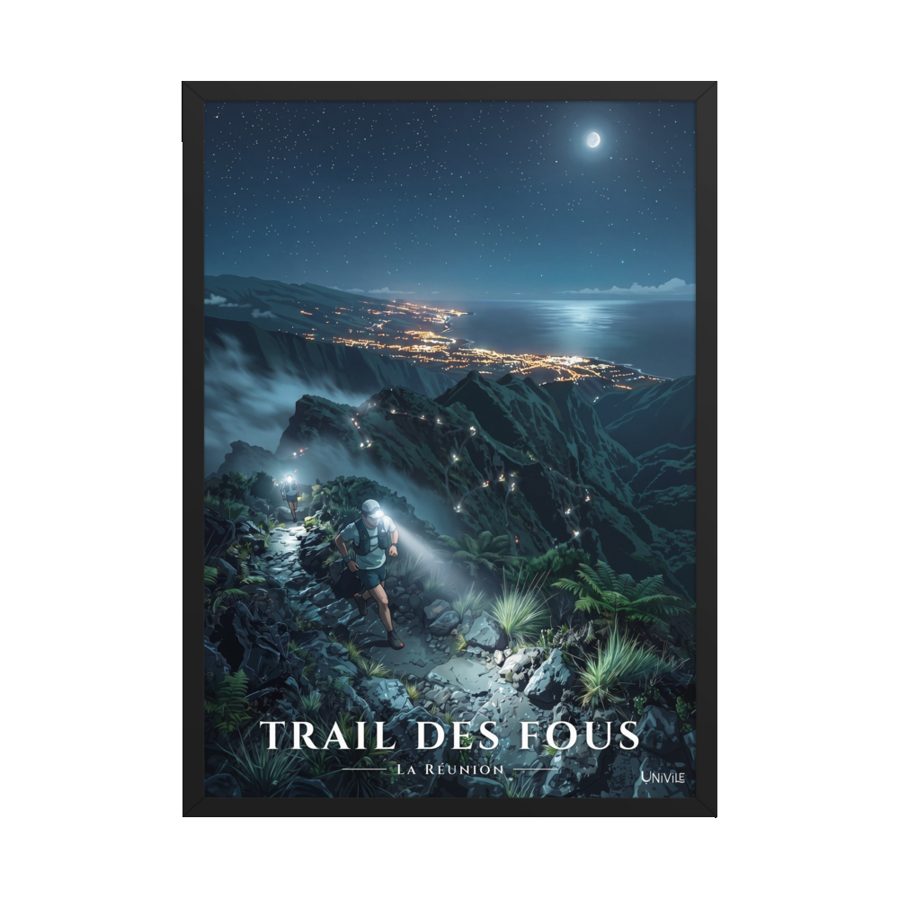 Poster Trail des Fous Grand Départ Noir 50 × 70 cm