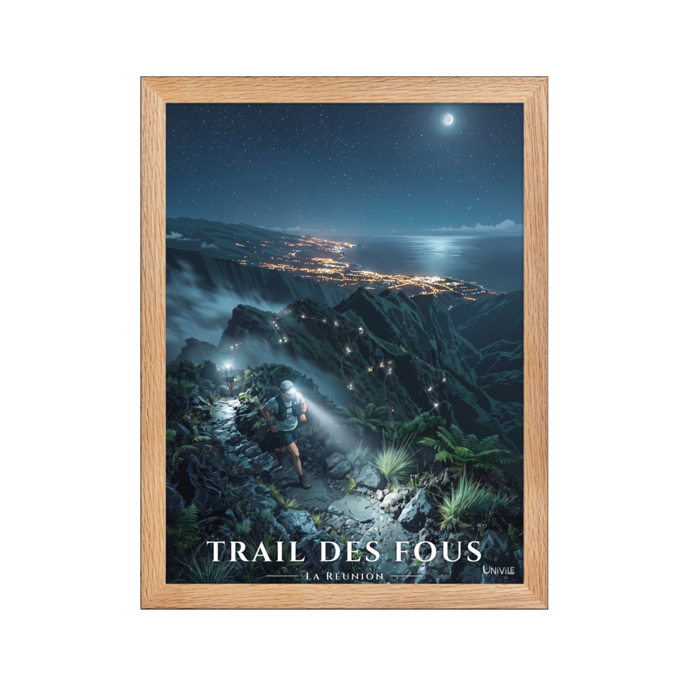 Poster Trail des Fous Grand Départ Oak 30 × 40 cm