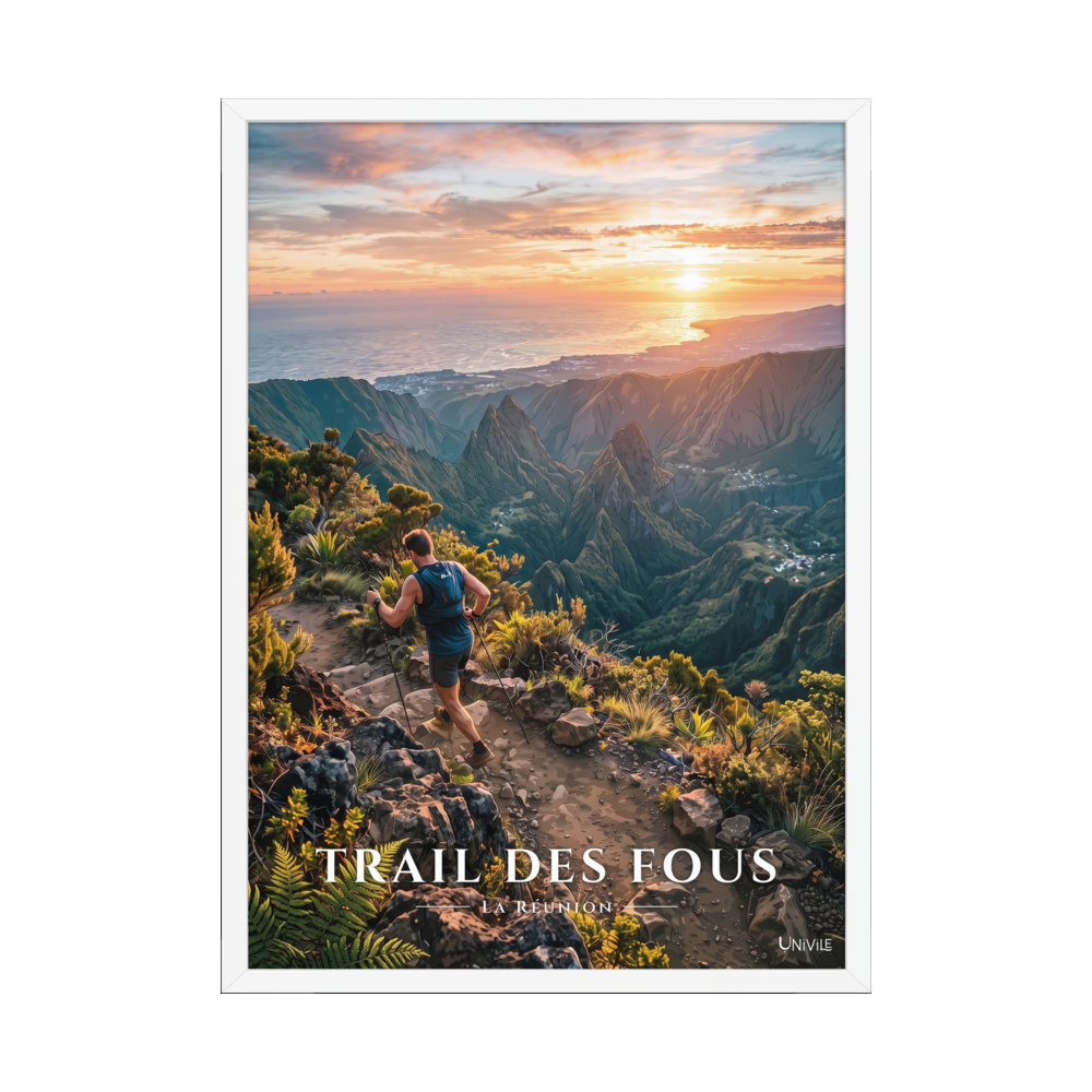 Poster Trail des Fous Maïdo Blanc 50 × 70 cm