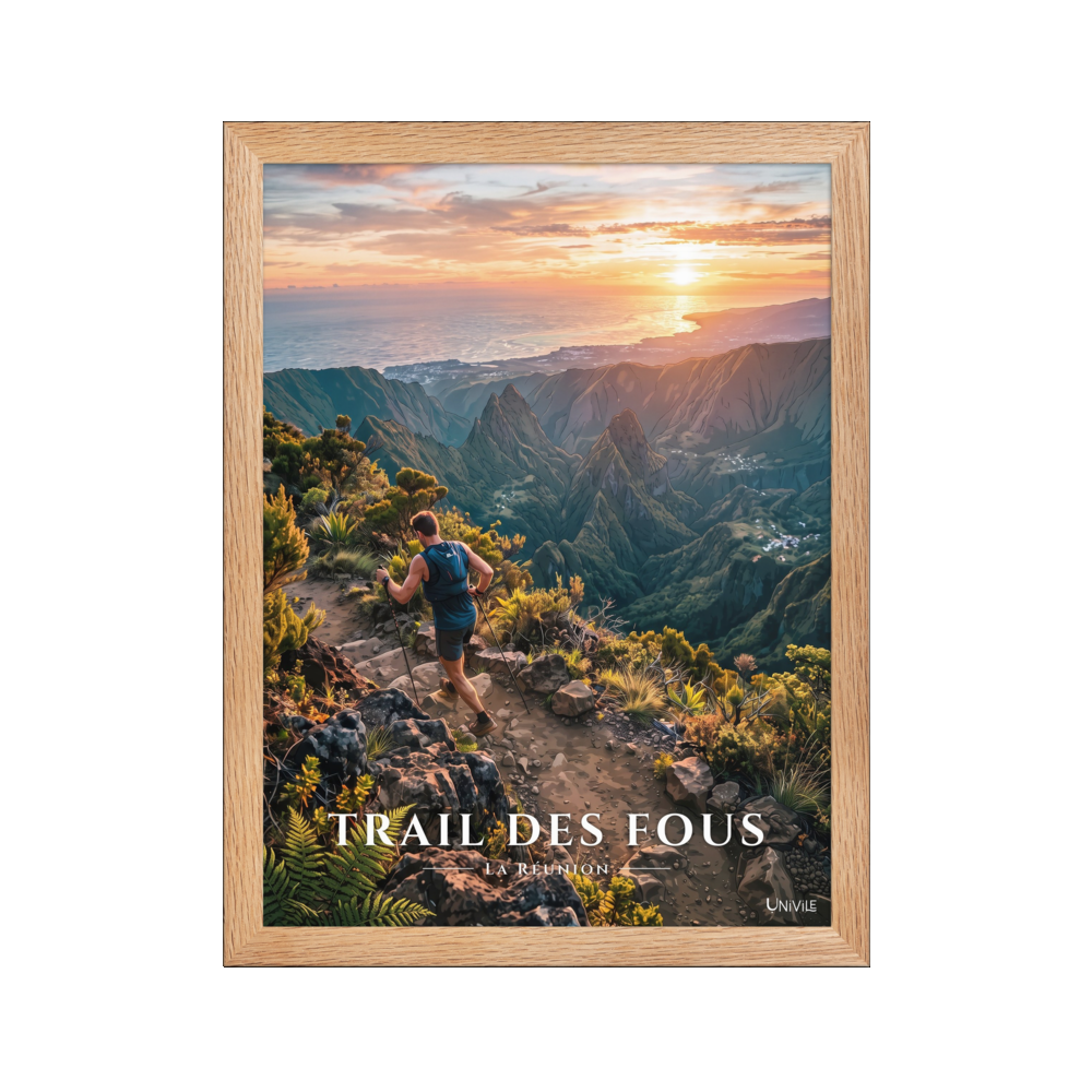 Poster Trail des Fous Maïdo Oak 30 × 40 cm