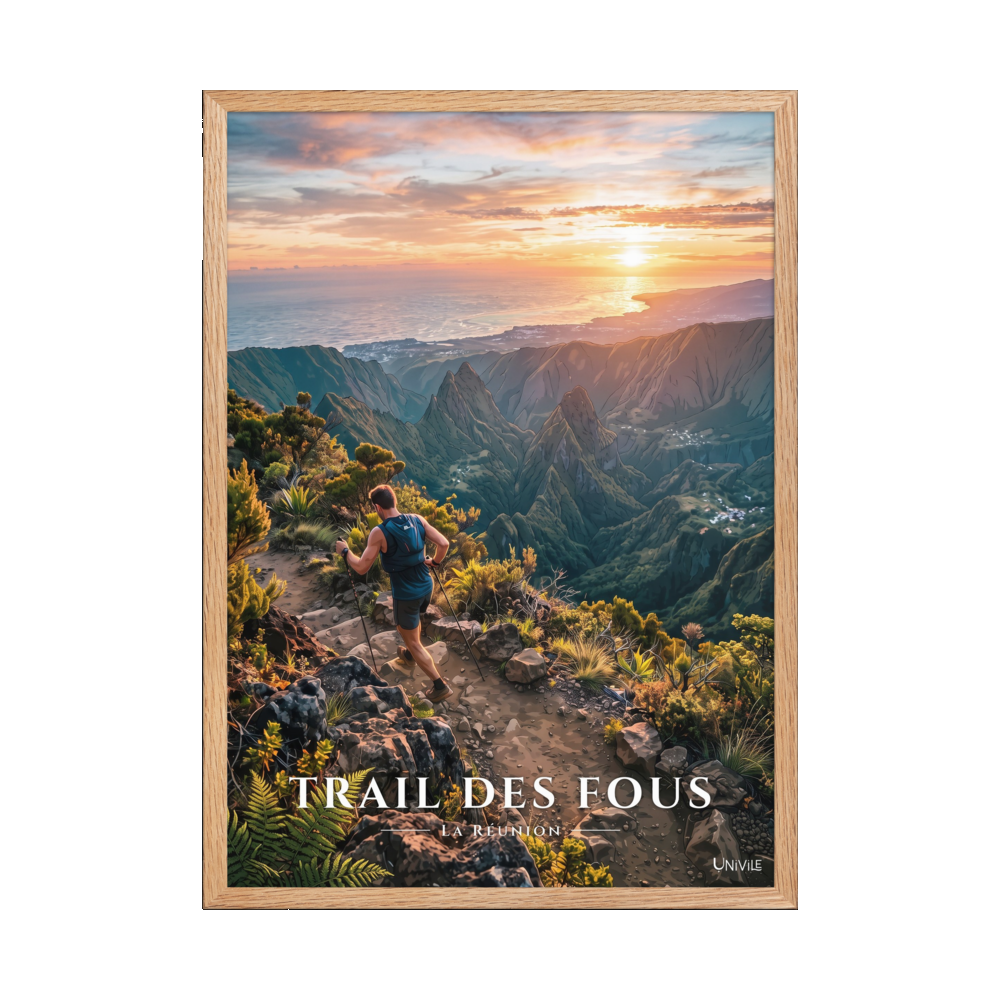 Poster Trail des Fous Maïdo Oak 50 × 70 cm
