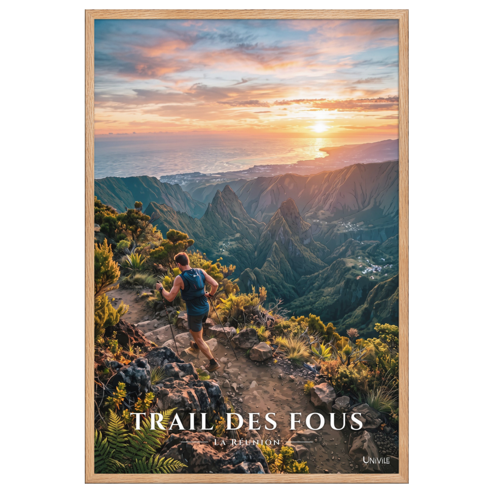 Poster Trail des Fous Maïdo Oak 61 × 91 cm