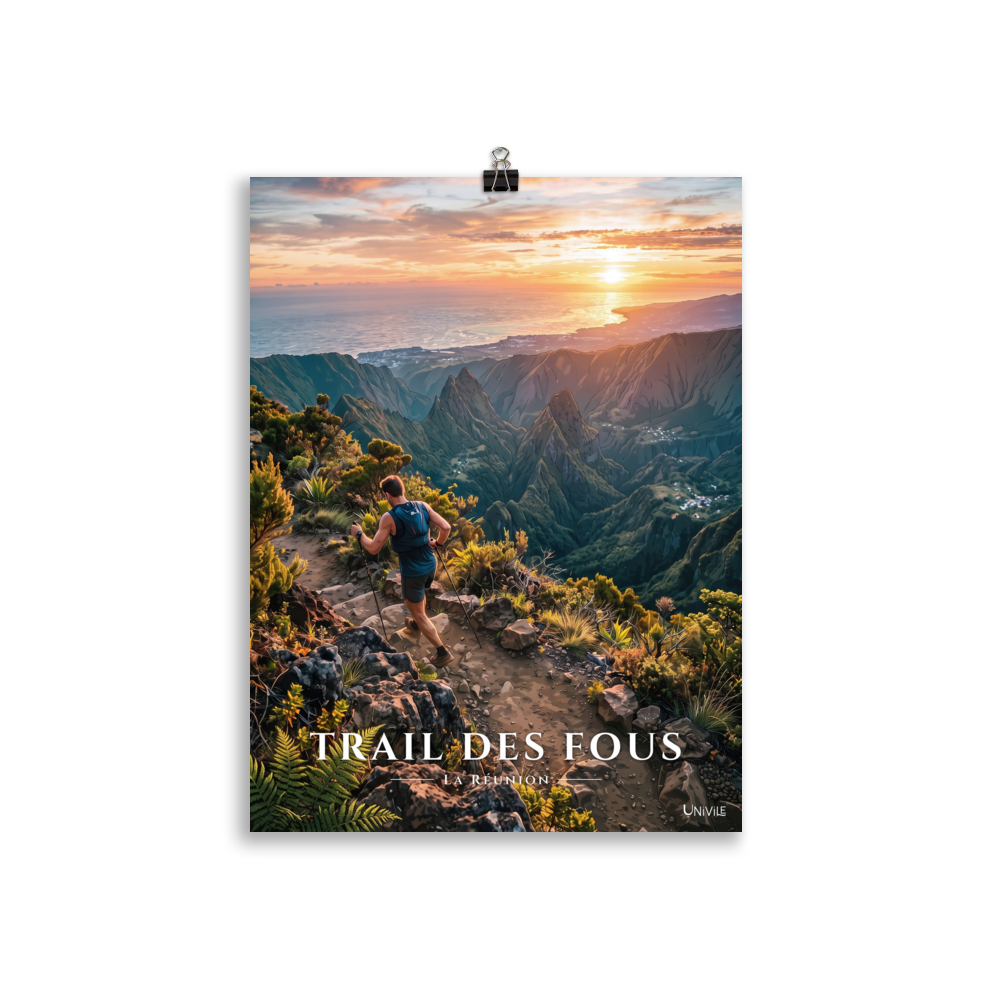 Poster Trail des Fous Maïdo Sans cadre 30 × 40 cm