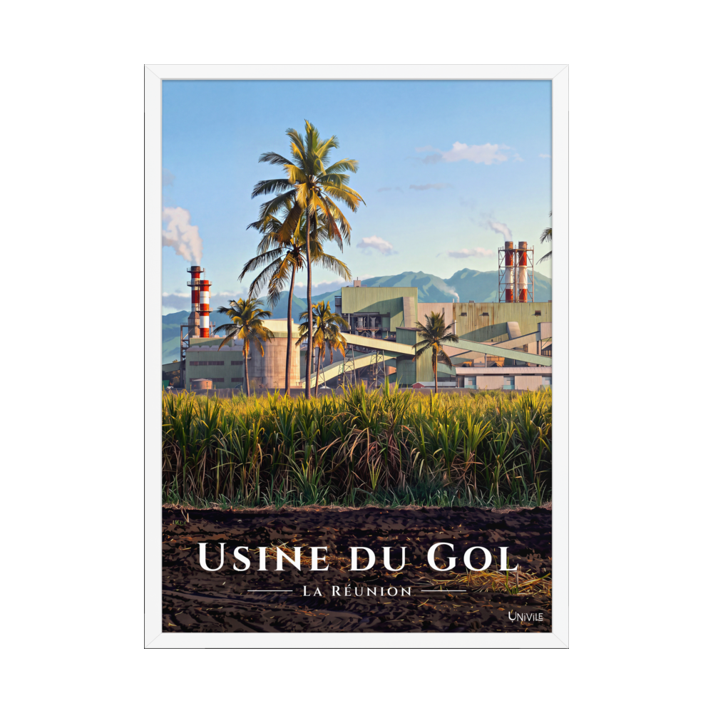 Affiche de La Réunion Usine du Gol 50 × 70 cm / Blanc - Univile La Réunion