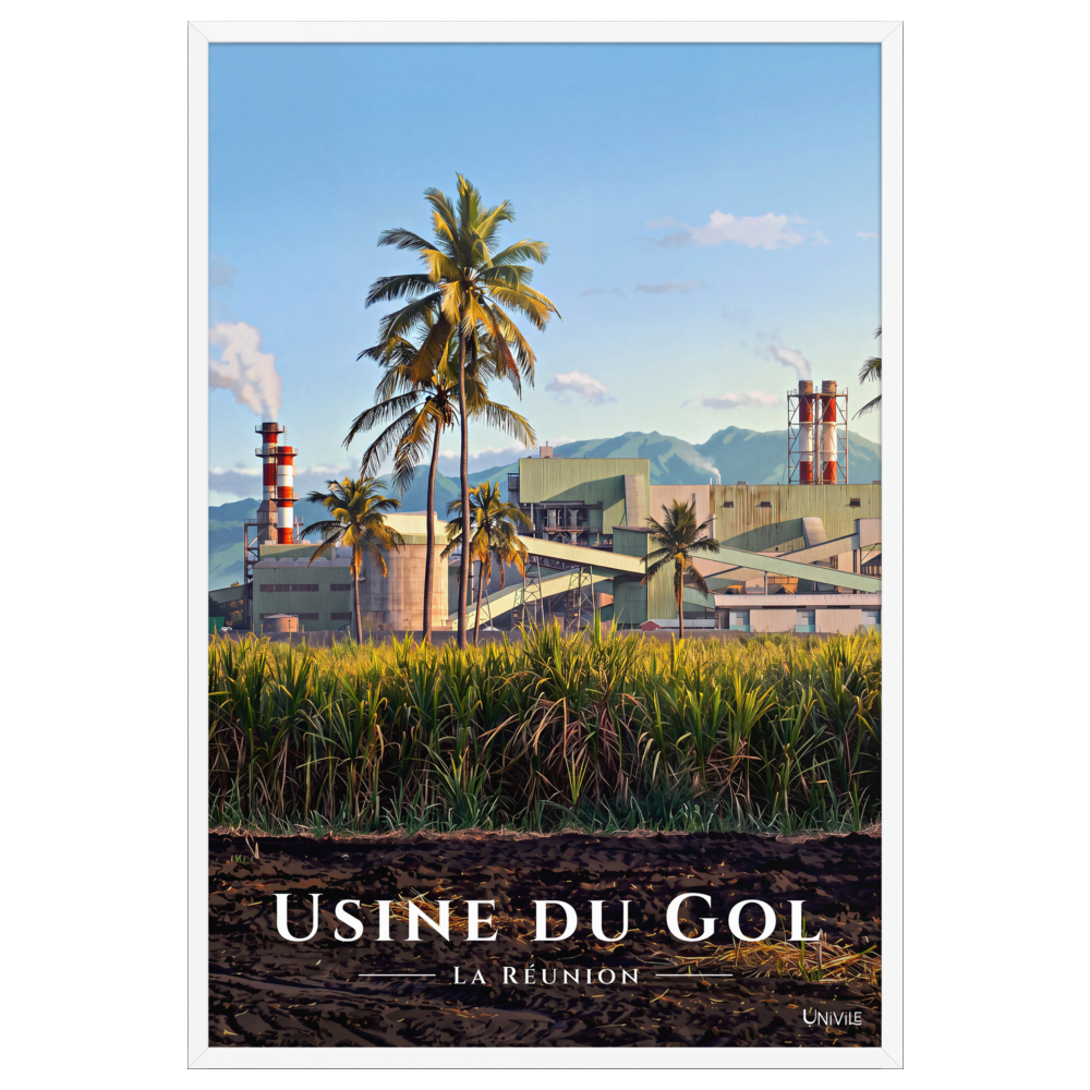 Affiche de La Réunion Usine du Gol 61 × 91 cm / Blanc - Univile La Réunion