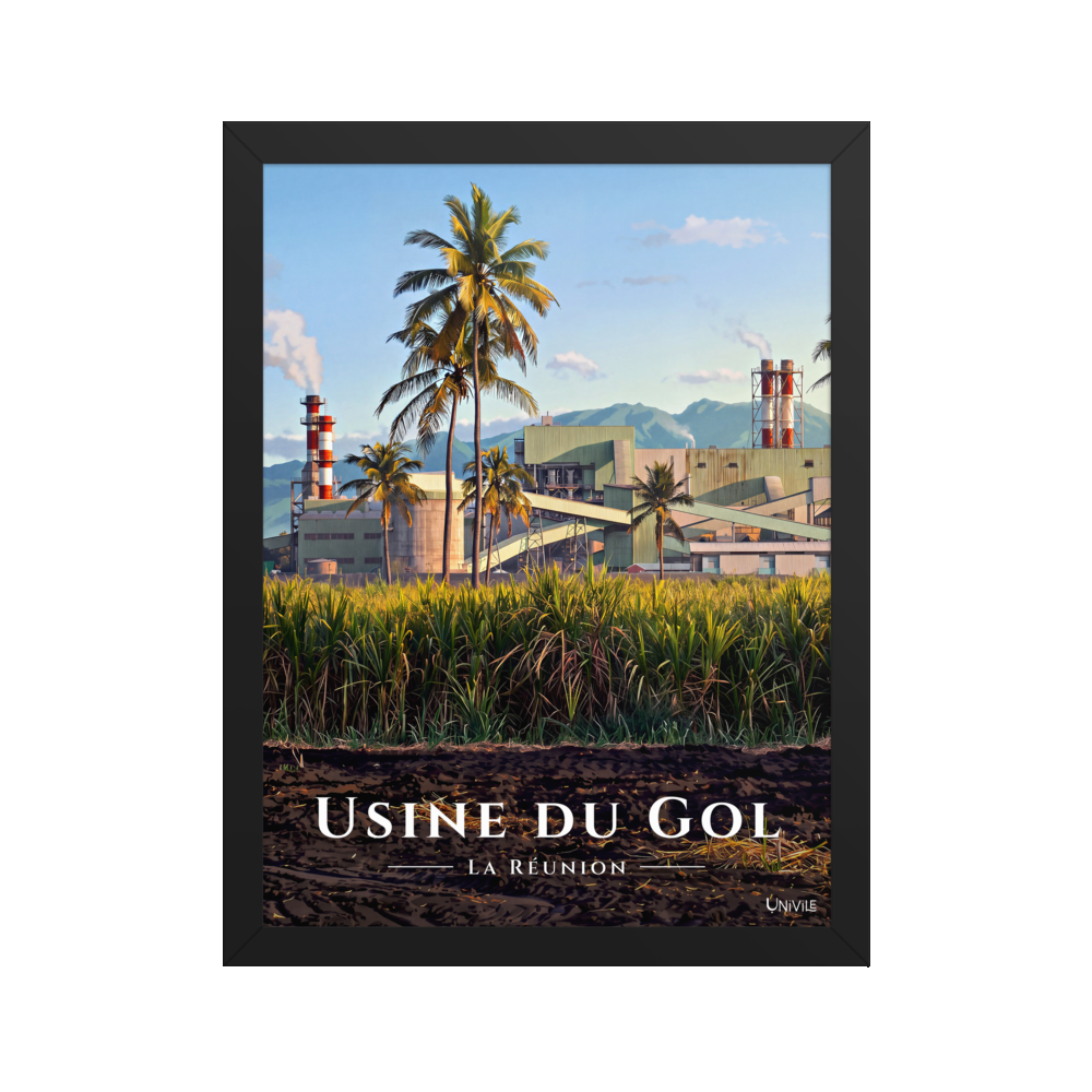 Affiche de La Réunion Usine du Gol 30 × 40 cm / Noir - Univile La Réunion