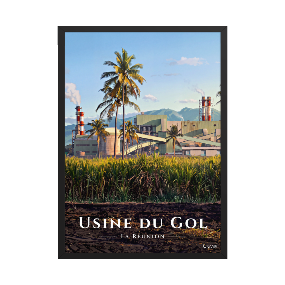 Affiche de La Réunion Usine du Gol 50 × 70 cm / Noir - Univile La Réunion