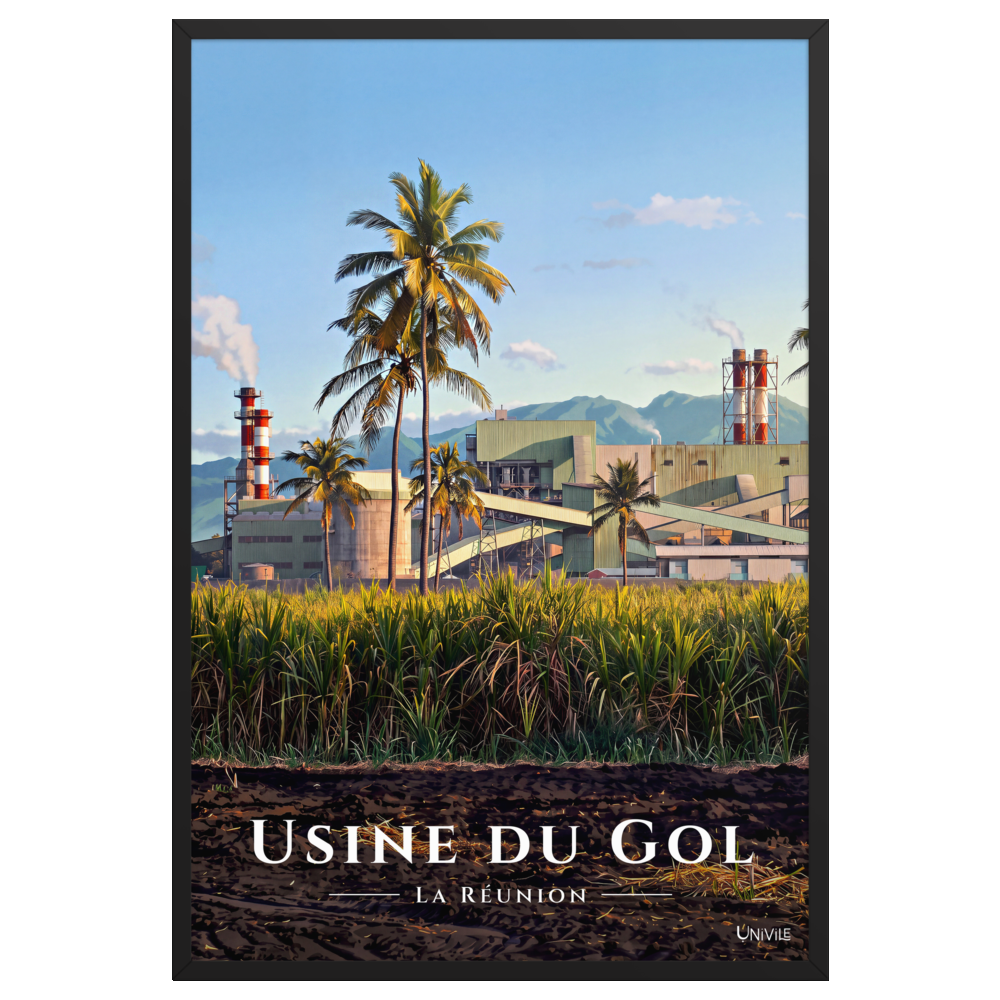 Affiche de La Réunion Usine du Gol 61 × 91 cm / Noir - Univile La Réunion