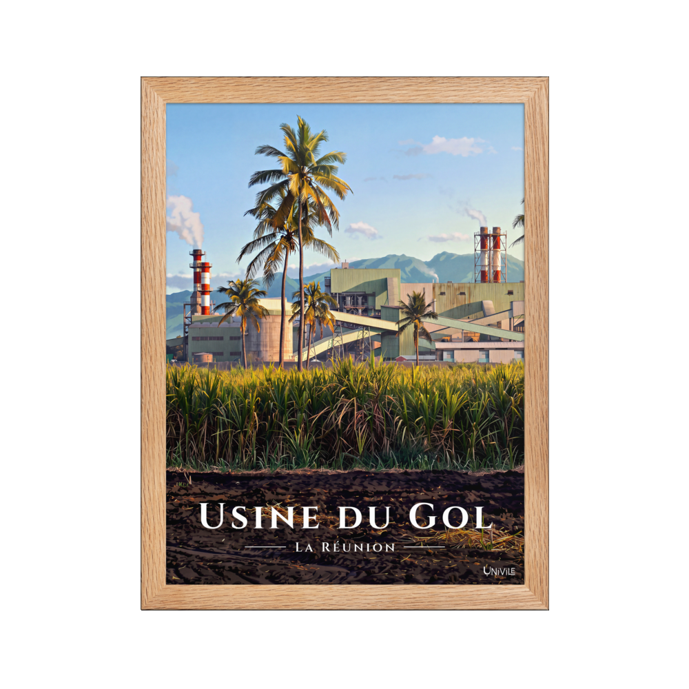 Affiche de La Réunion Usine du Gol 30 × 40 cm / Oak - Univile La Réunion