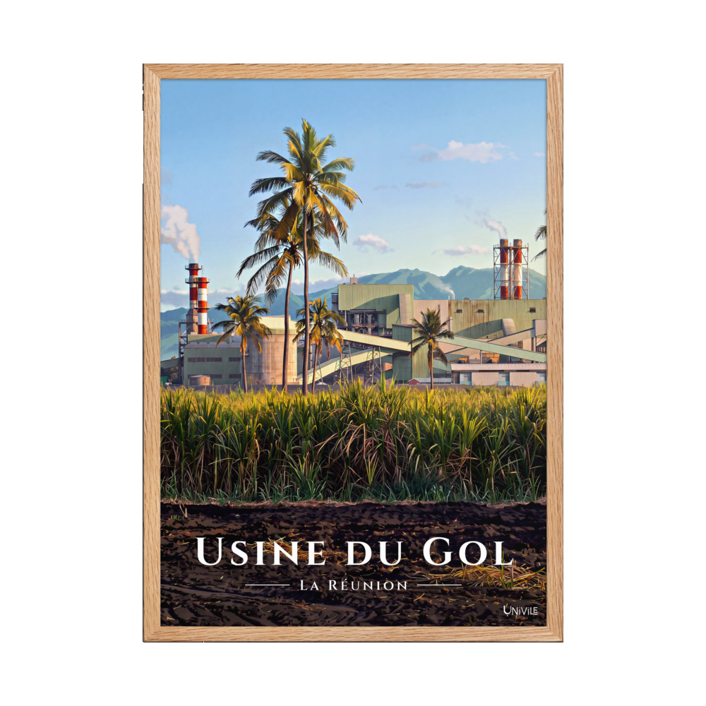 Affiche de La Réunion Usine du Gol 50 × 70 cm / Oak - Univile La Réunion