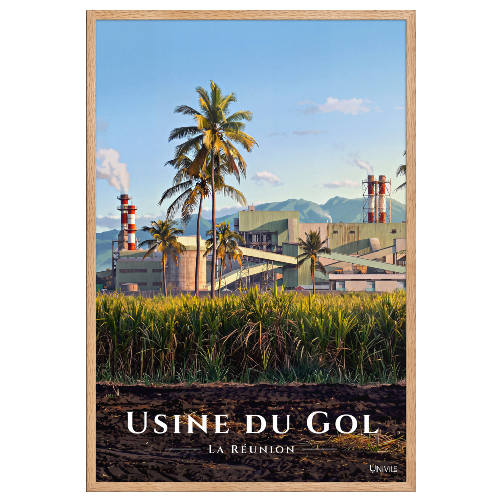 Affiche de La Réunion Usine du Gol 61 × 91 cm / Oak - Univile La Réunion