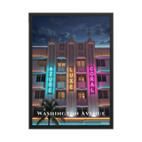 Affiche de Floride Washington Avenue 50 × 70 cm / Noir - Univile Floride